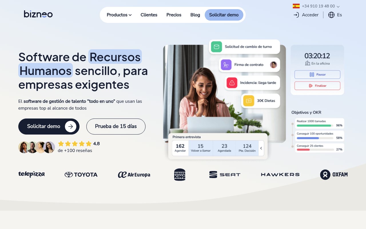 Apercu du site Bizneo HR