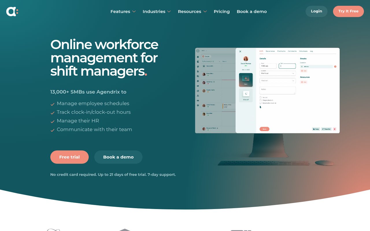 Apercu du site Agendrix