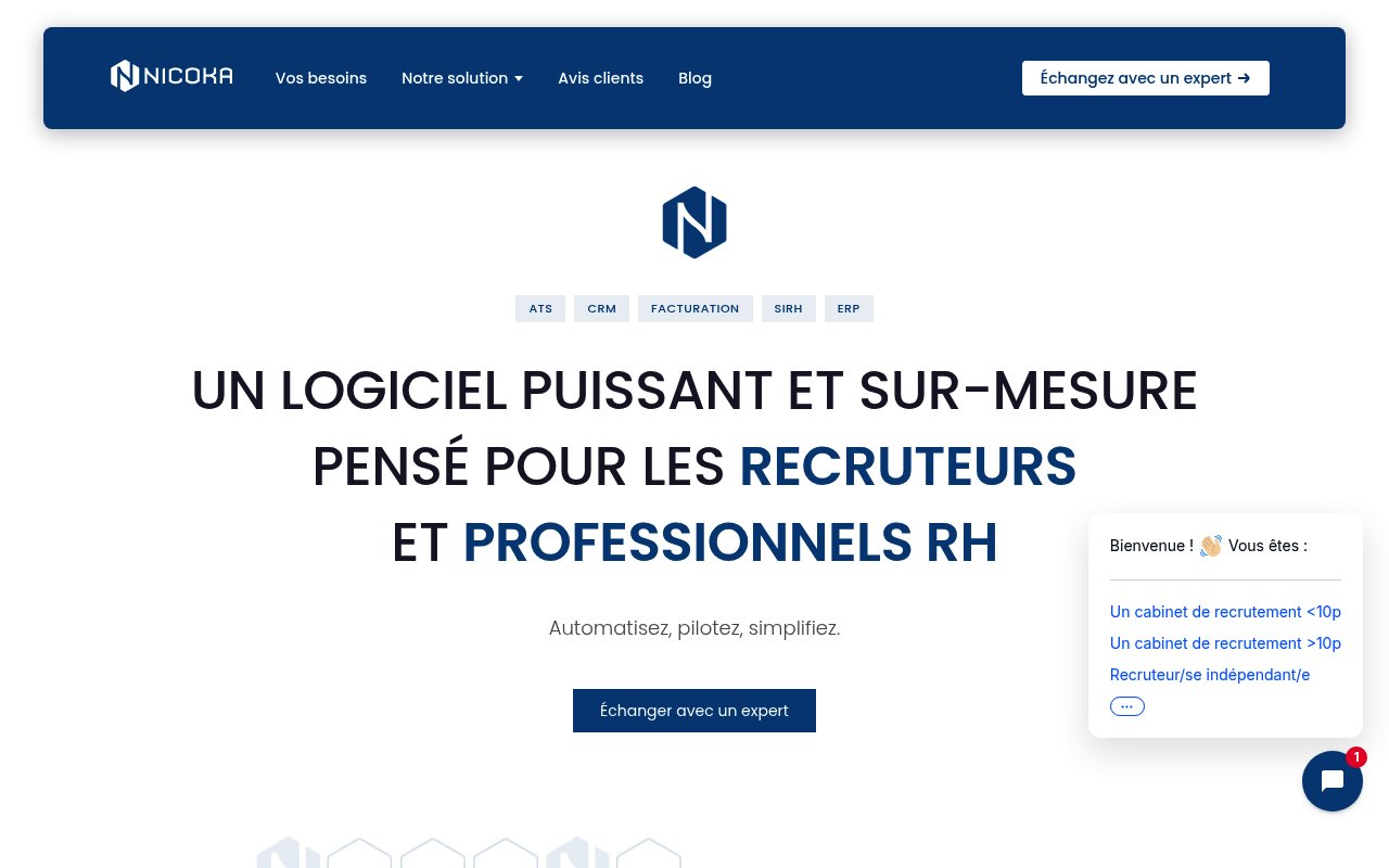 Apercu du site Nicoka SIRH