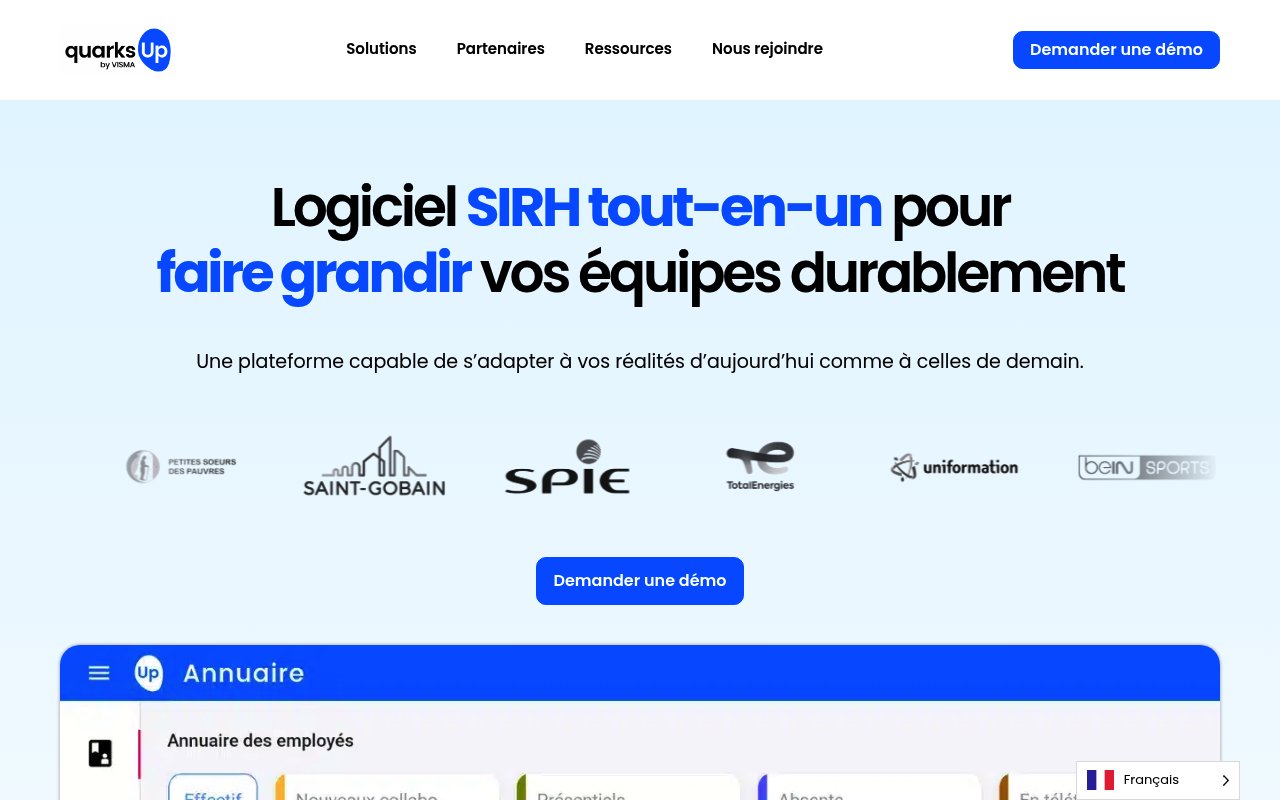 Apercu du site quarksUp