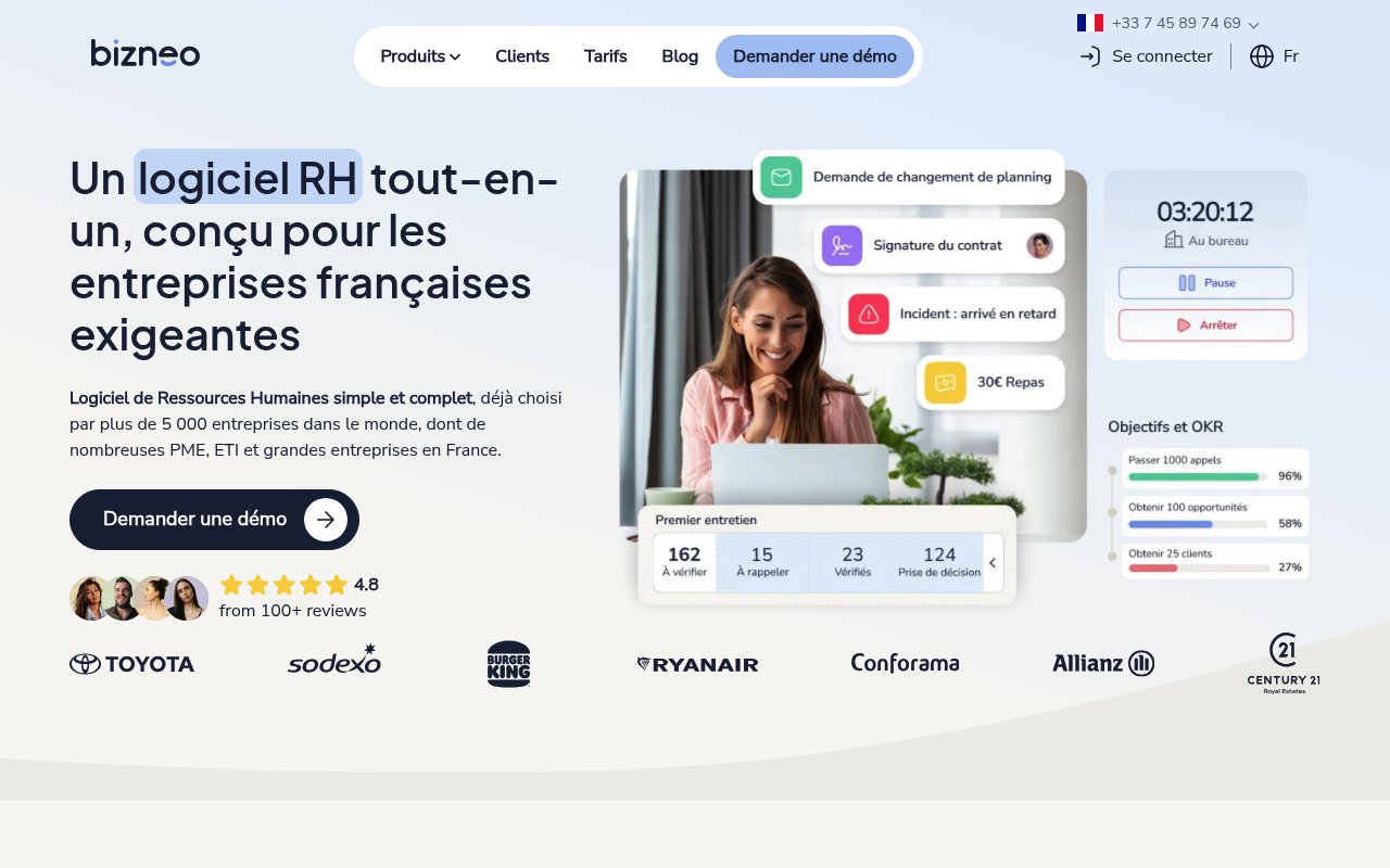 Apercu du site Bizneo HR
