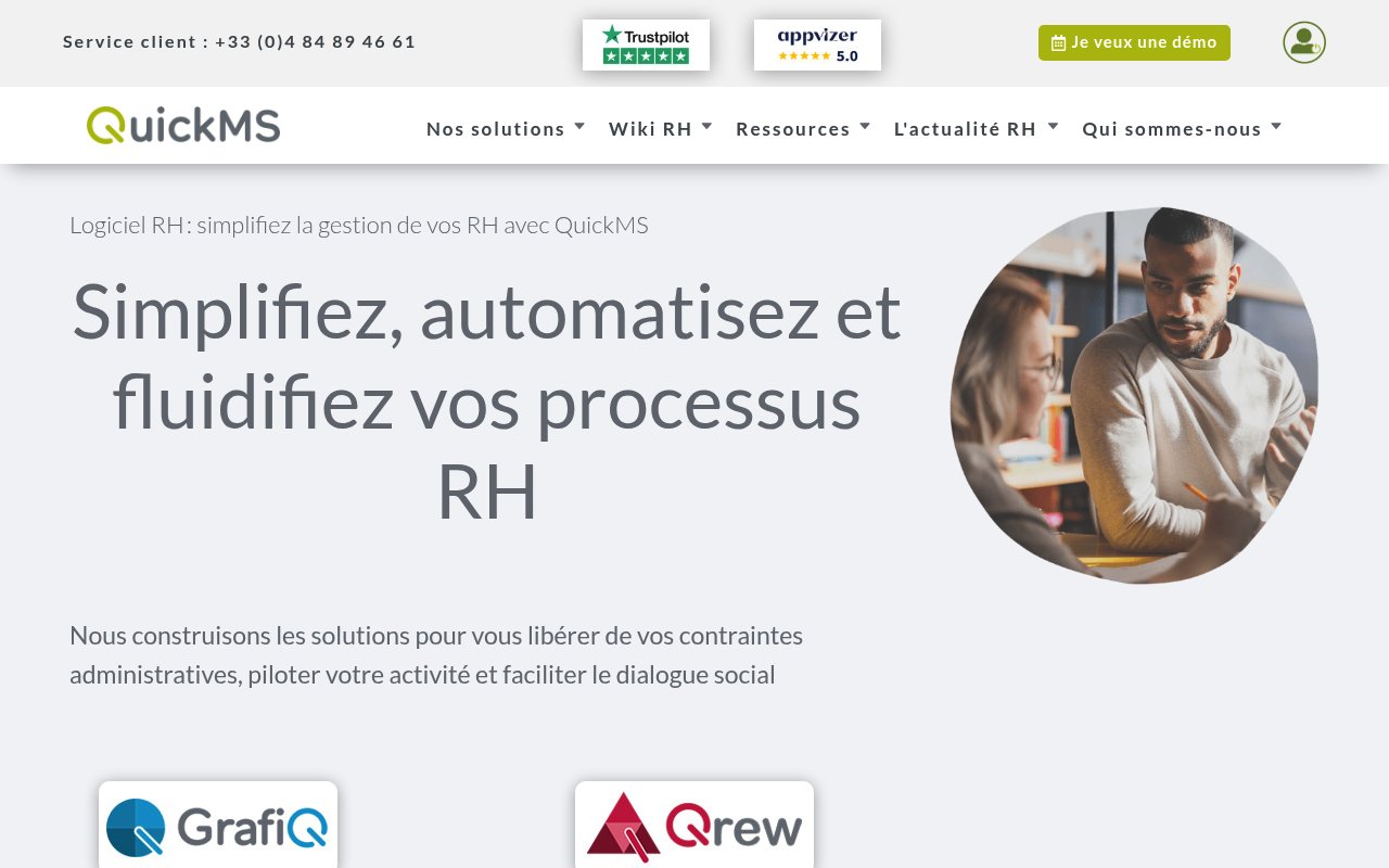 Apercu du site QuickMs (Qrew)