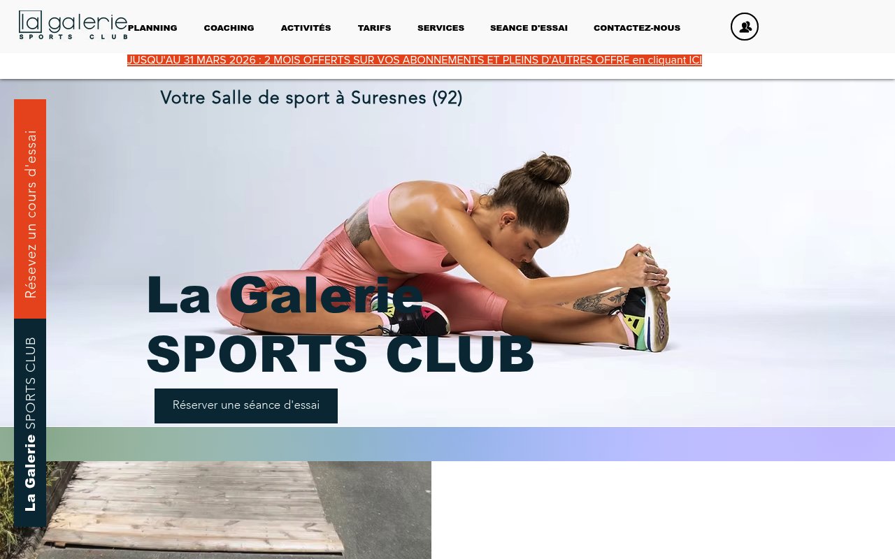 Apercu du site La Galerie Sports Club