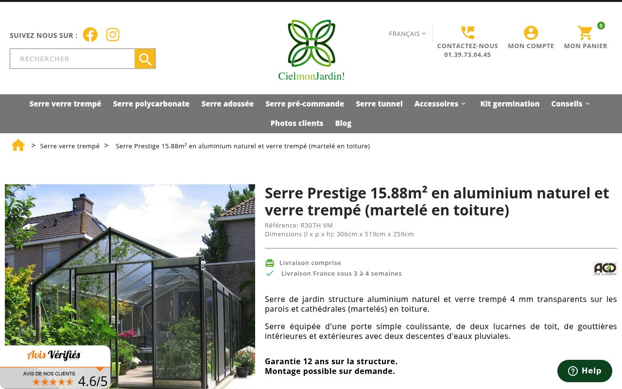 Apercu du site Ciel Mon Jardin