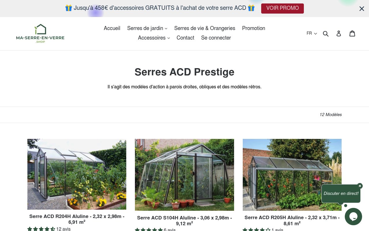 Apercu du site Ma Serre en Verre