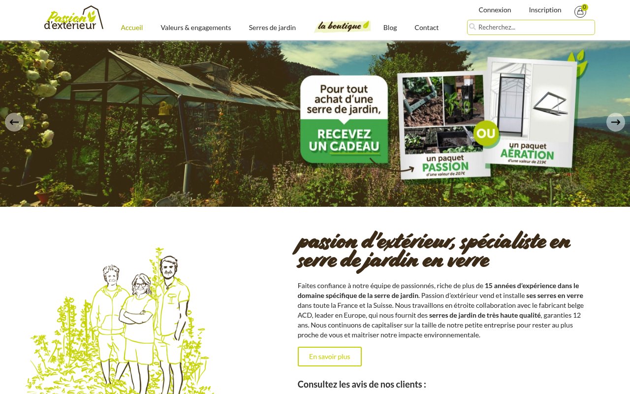 Quel choix parmi les meilleurs revendeurs de serres ACD en 2026 ? 5 Apercu du site Passion d'extérieur