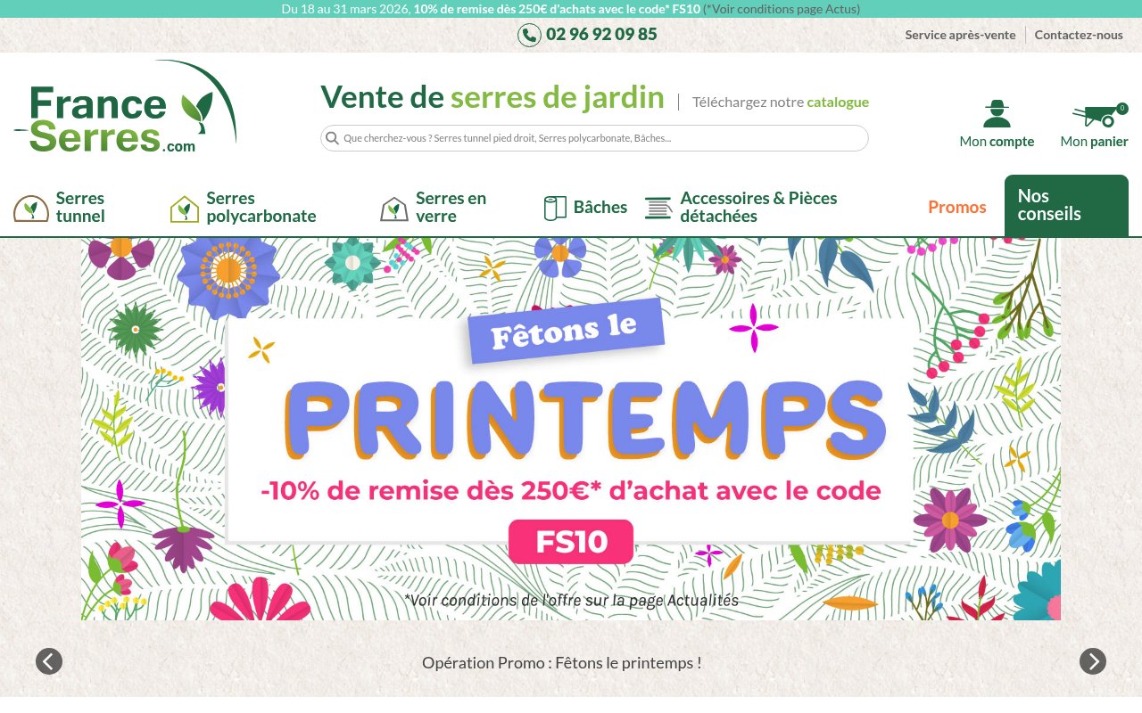 Quel choix parmi les meilleurs revendeurs de serres ACD en 2026 ? 7 Apercu du site France Serres