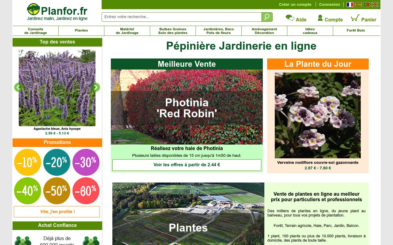 Quel choix parmi les meilleurs revendeurs de serres ACD en 2026 ? 8 Apercu du site Planfor