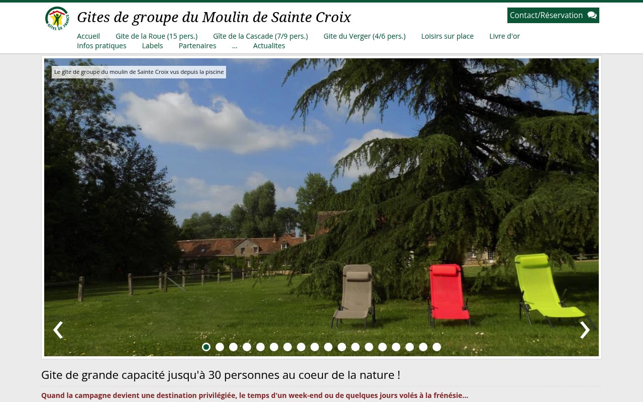 Apercu du site Gîte Moulin de Sainte Croix