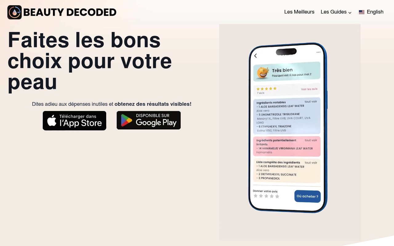 Apercu du site Beautydecoded