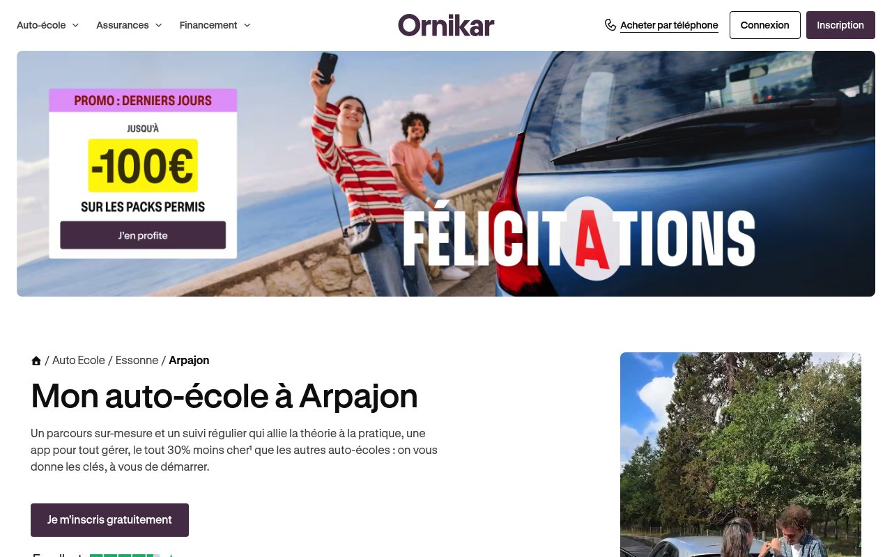 Apercu du site Ornikar