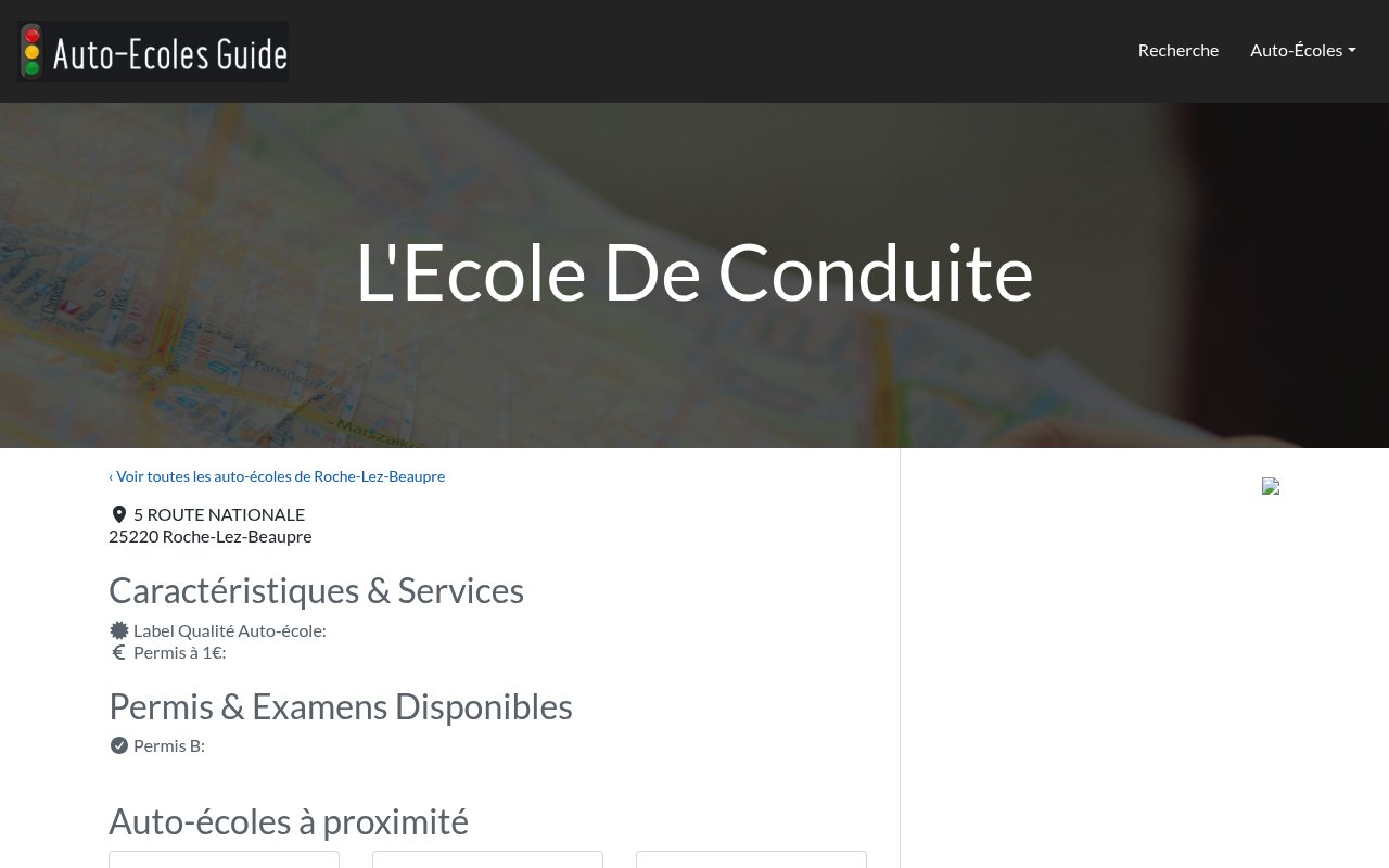 Apercu du site L'École de Conduite