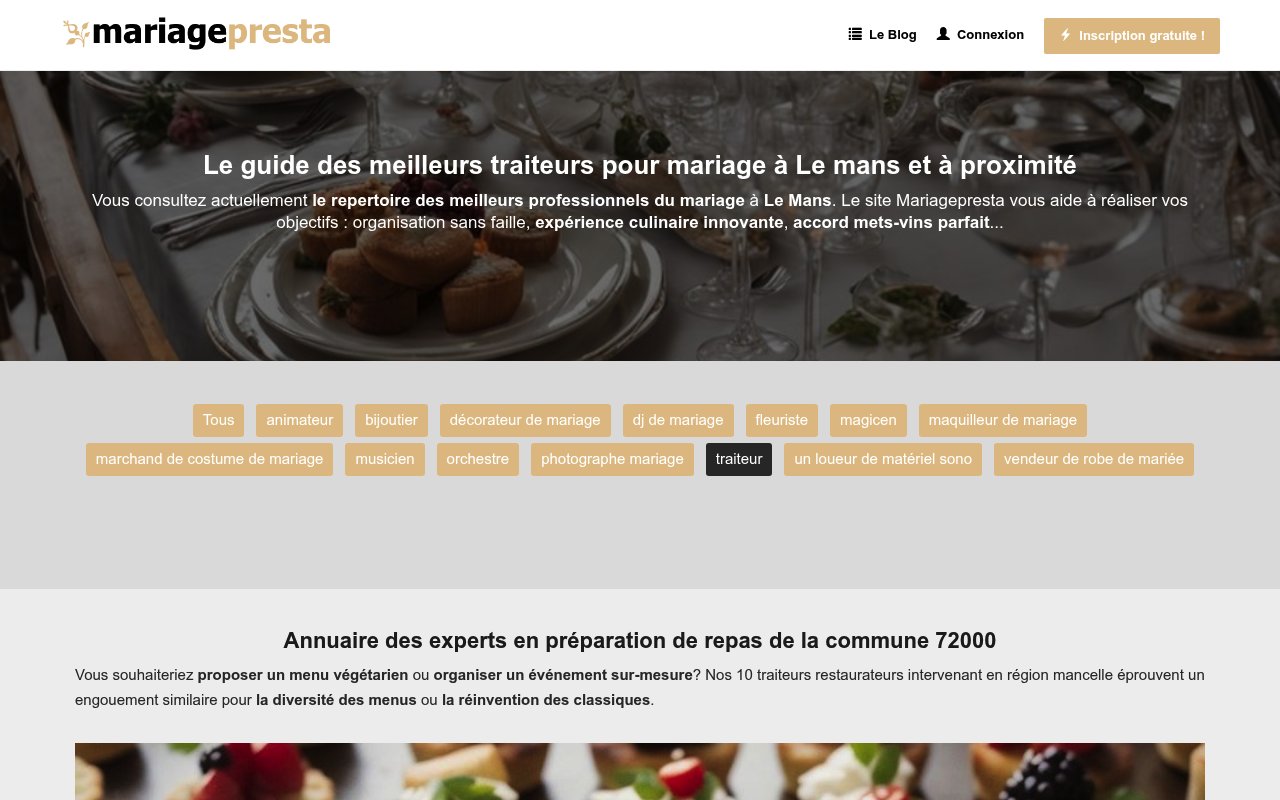 Apercu du site Christopher Traiteur