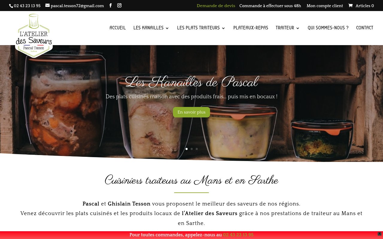 Apercu du site L'atelier des Saveurs