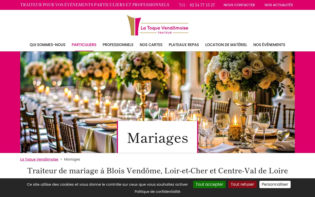 Apercu du site La Toque Vendômoise