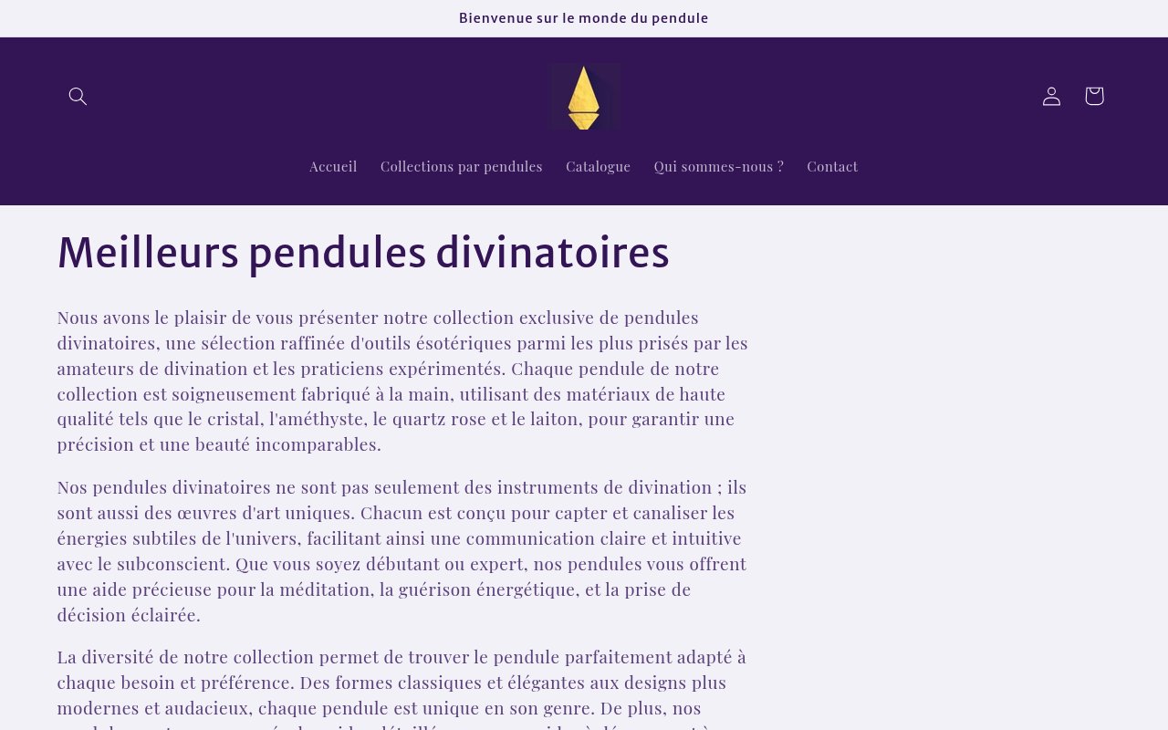 Apercu du site Le Monde du Pendule