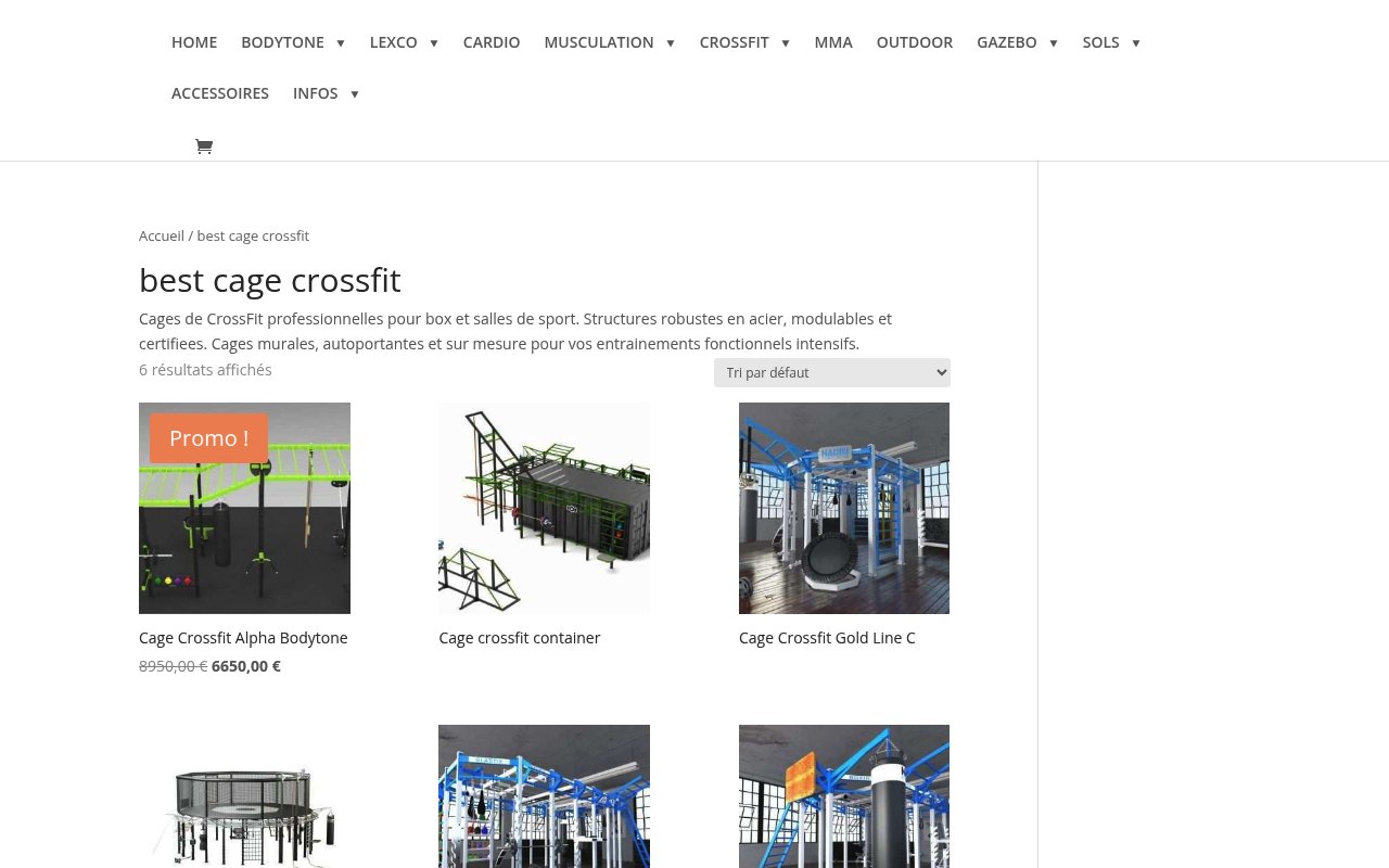 Apercu du site Best Fitness