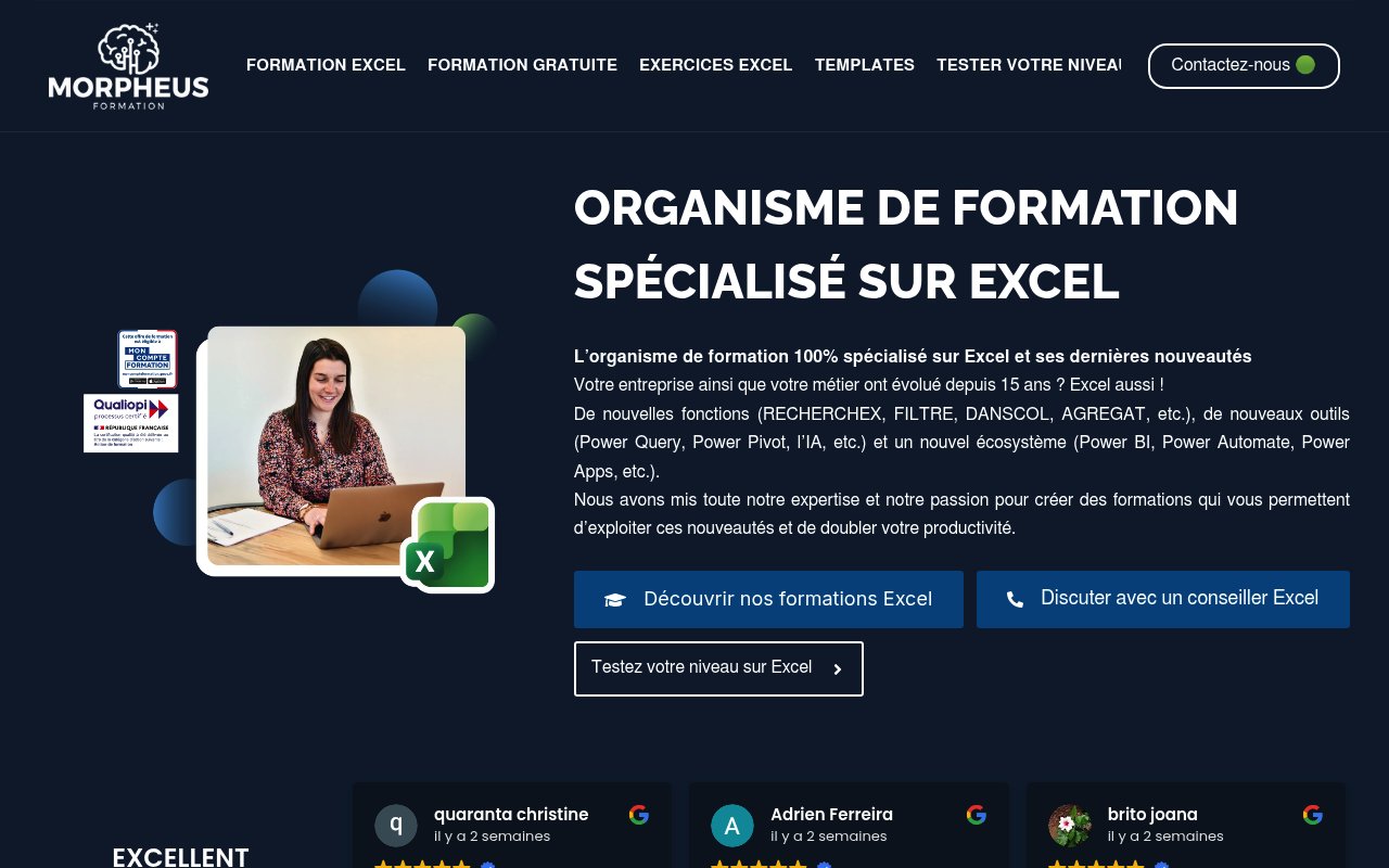 Apercu du site Morpheus Formation