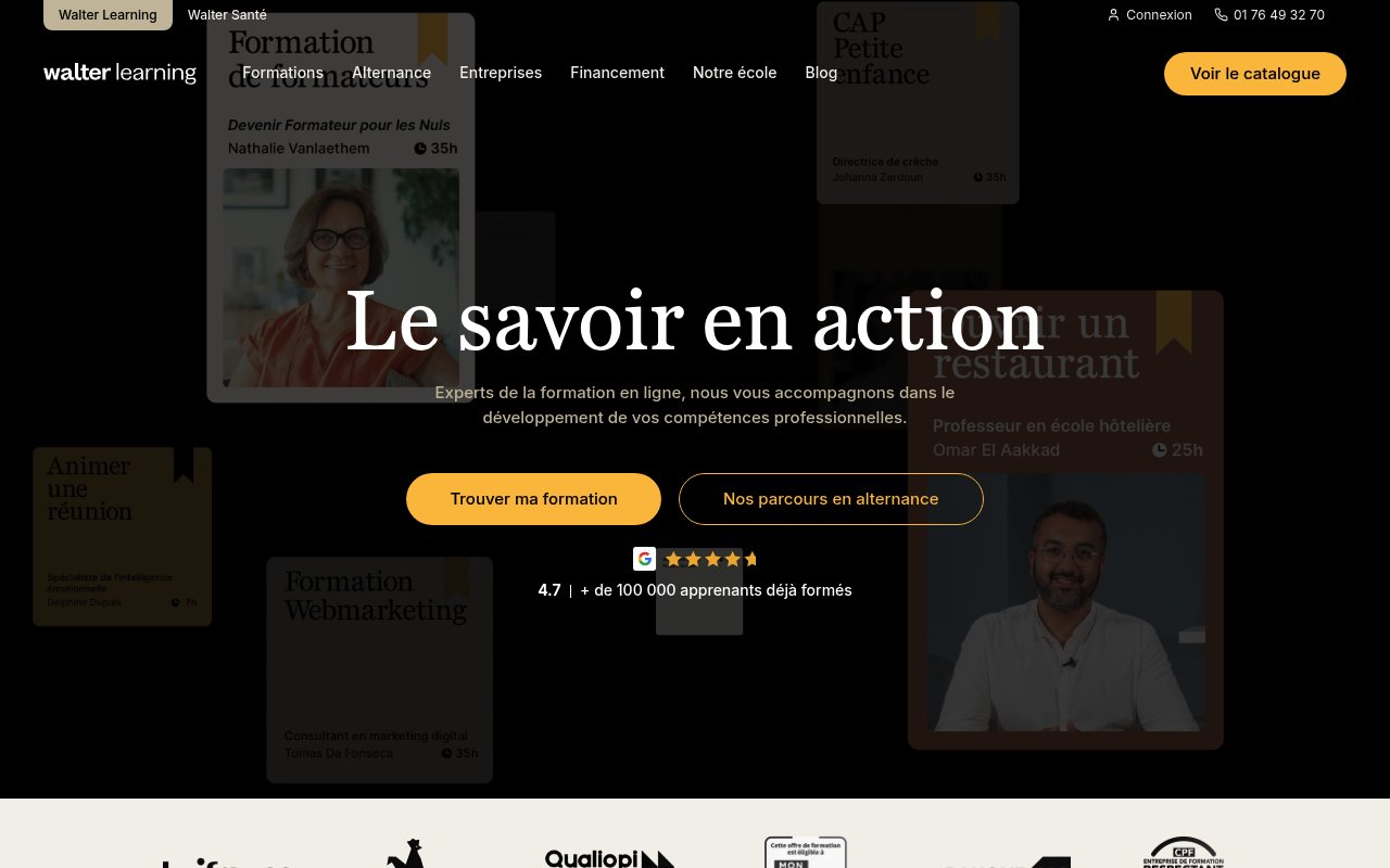 Apercu du site Walter Learning
