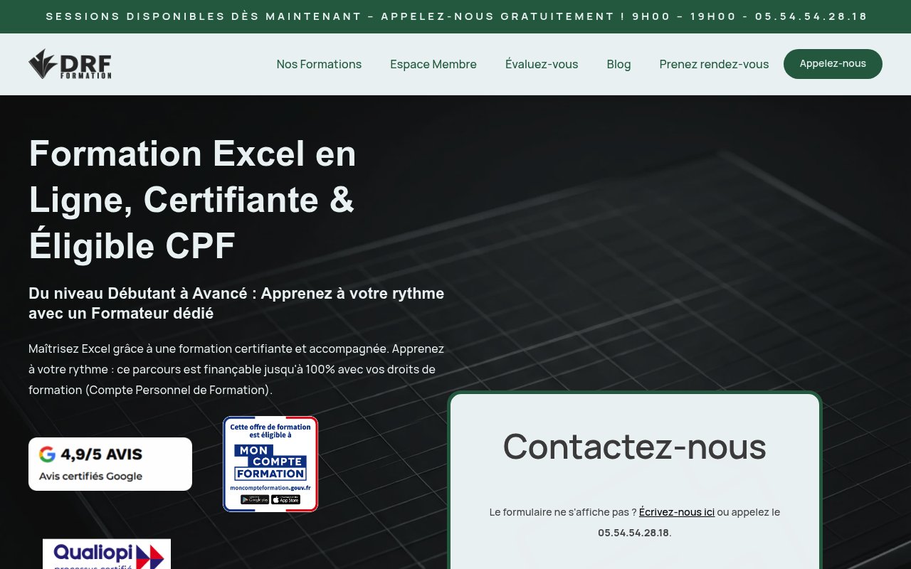 Apercu du site DRF Formation