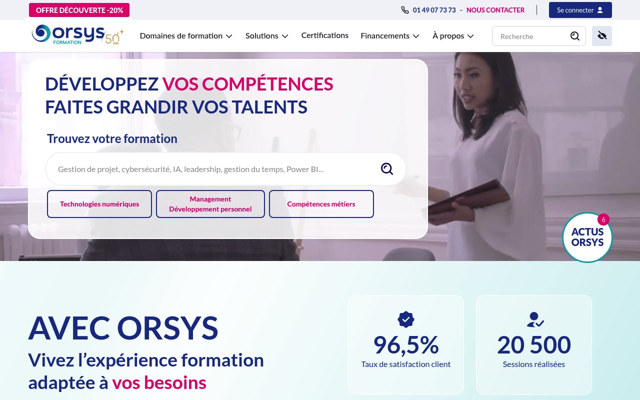 Apercu du site Orsys Formation