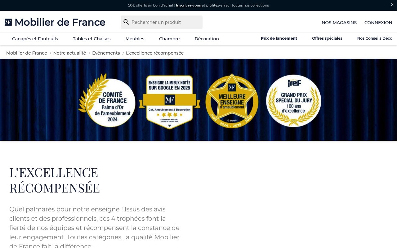 Apercu du site Mobilier de France