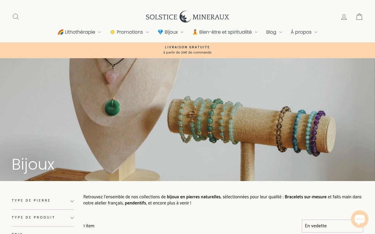 Apercu du site Solstice & Minéraux