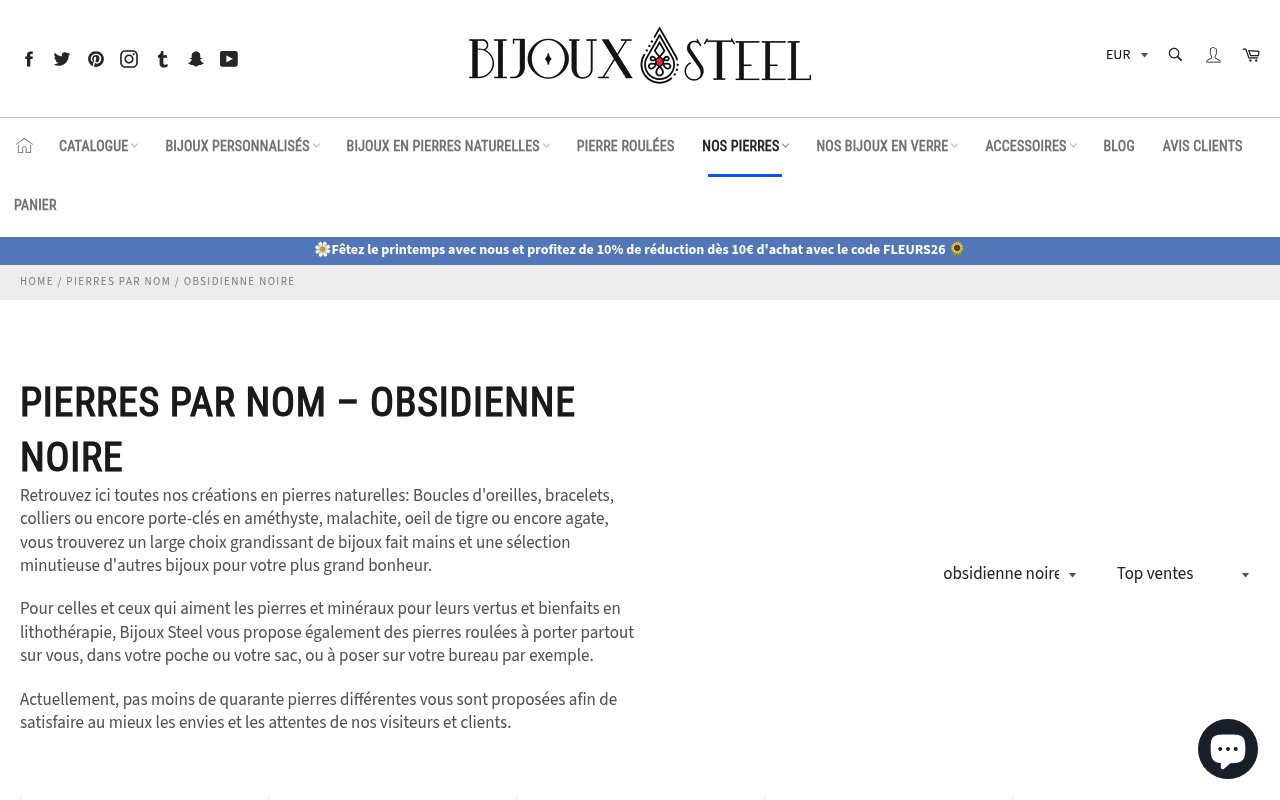 Apercu du site Bijoux Steel