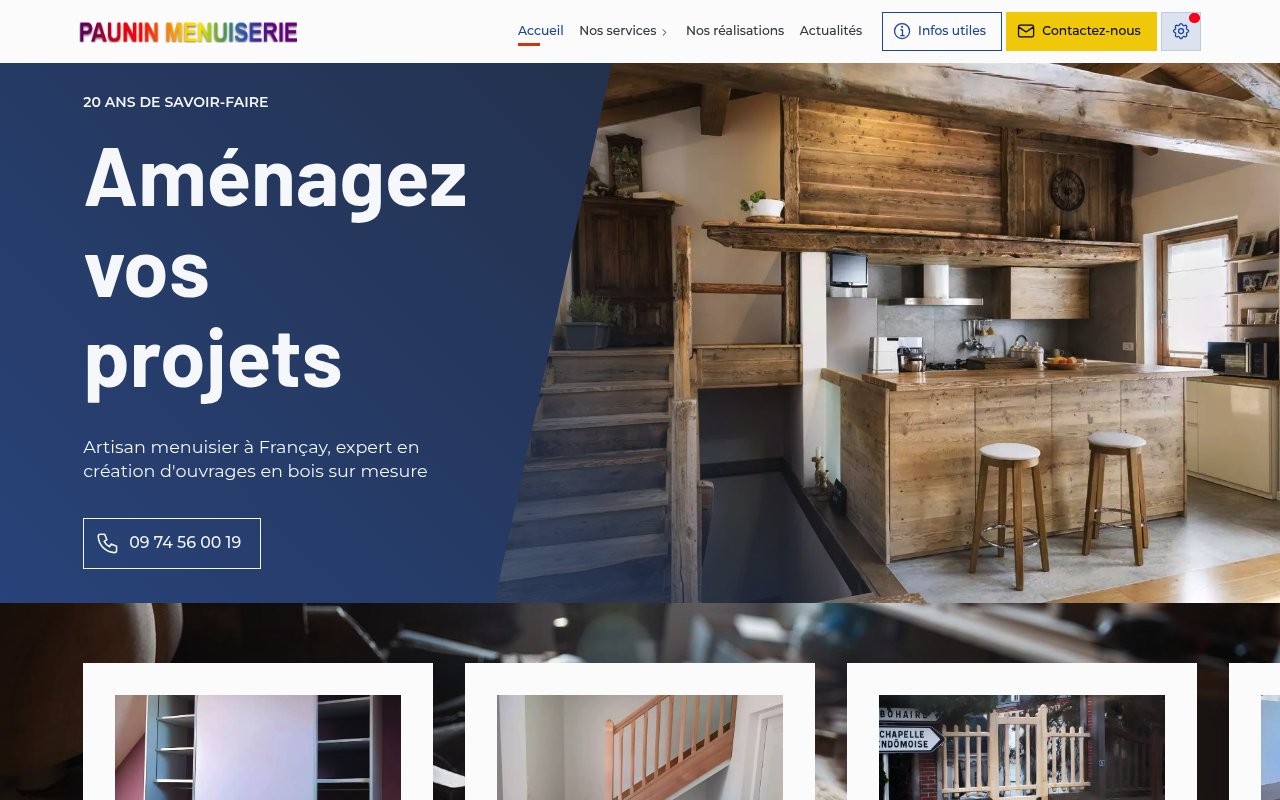 Apercu du site Menuiserie Vendôme