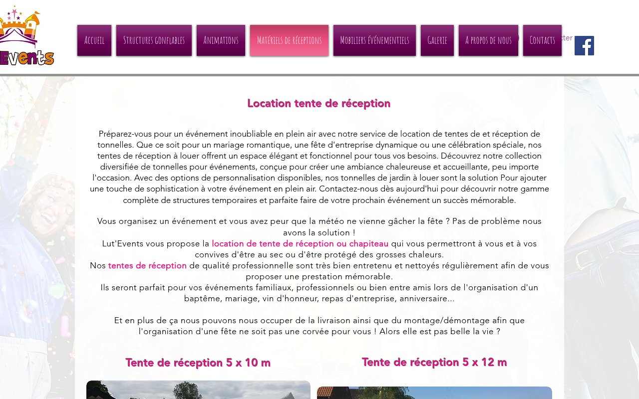 Apercu du site Lut'Events