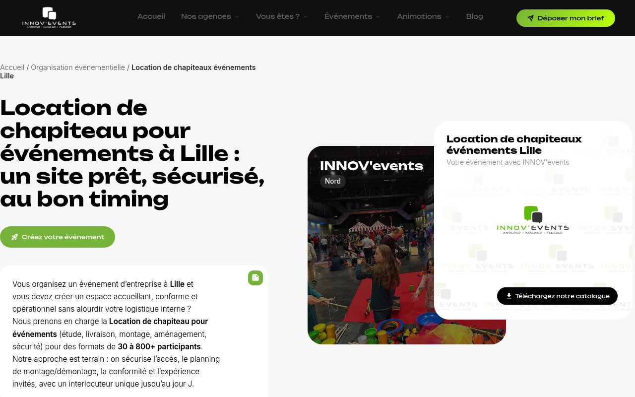 Apercu du site INNOV'events
