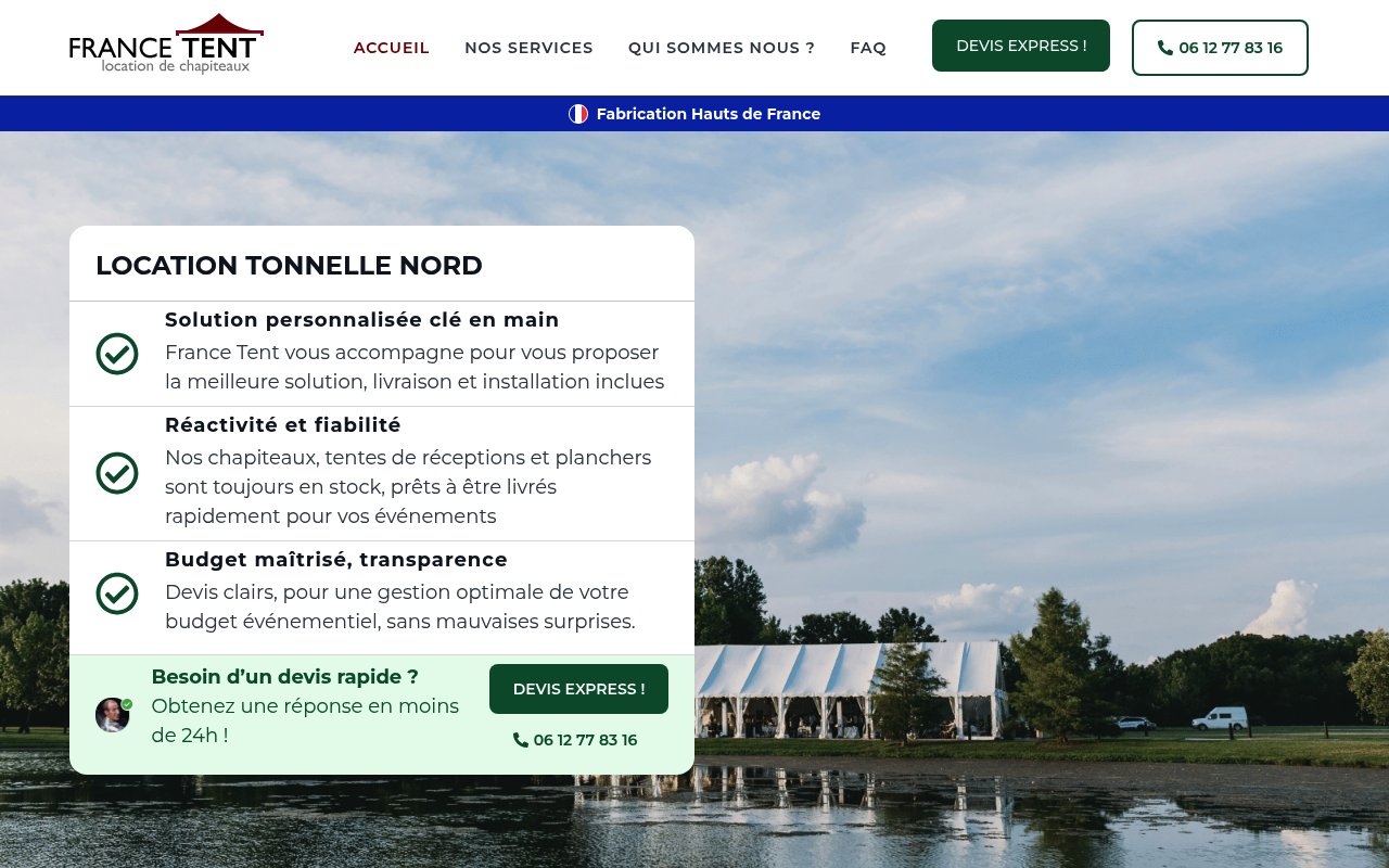 Apercu du site FranceTent