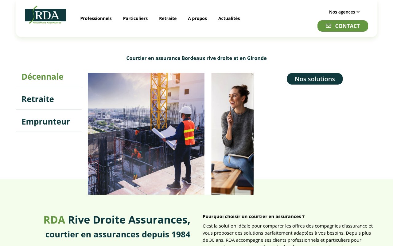 Apercu du site RDA Rive Droite Assurances