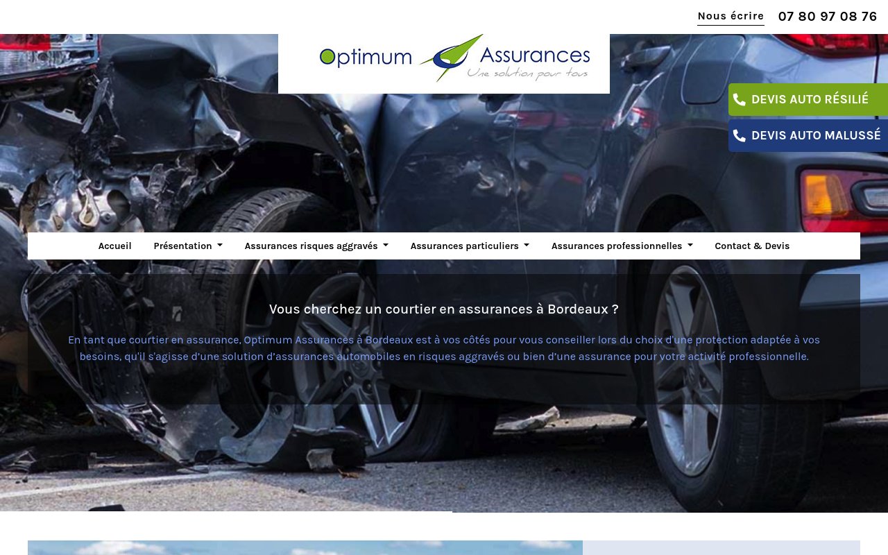 Apercu du site Optimum Assurances