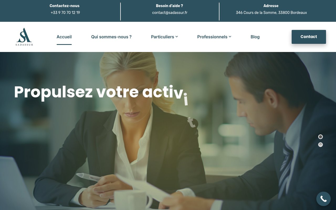 Apercu du site Sadassur Bordeaux