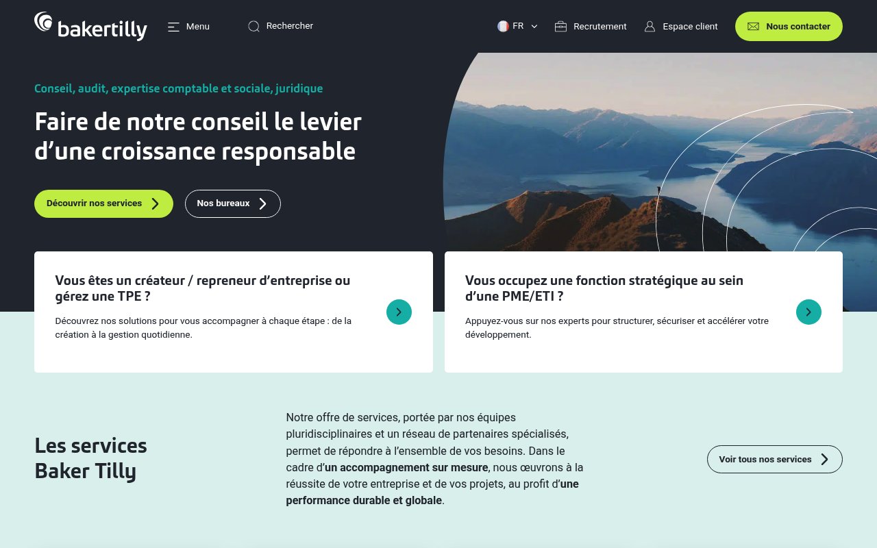 Apercu du site Baker Tilly
