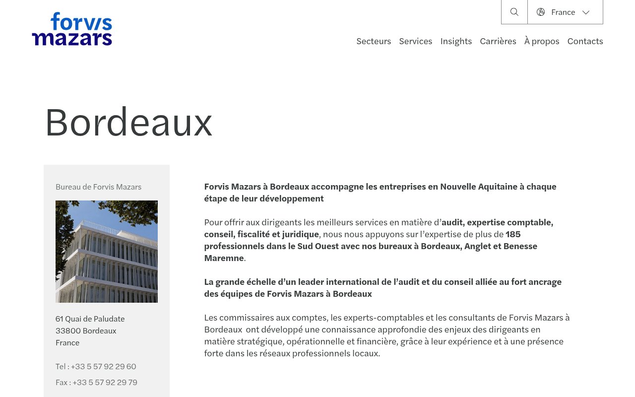 Apercu du site Forvis Mazars