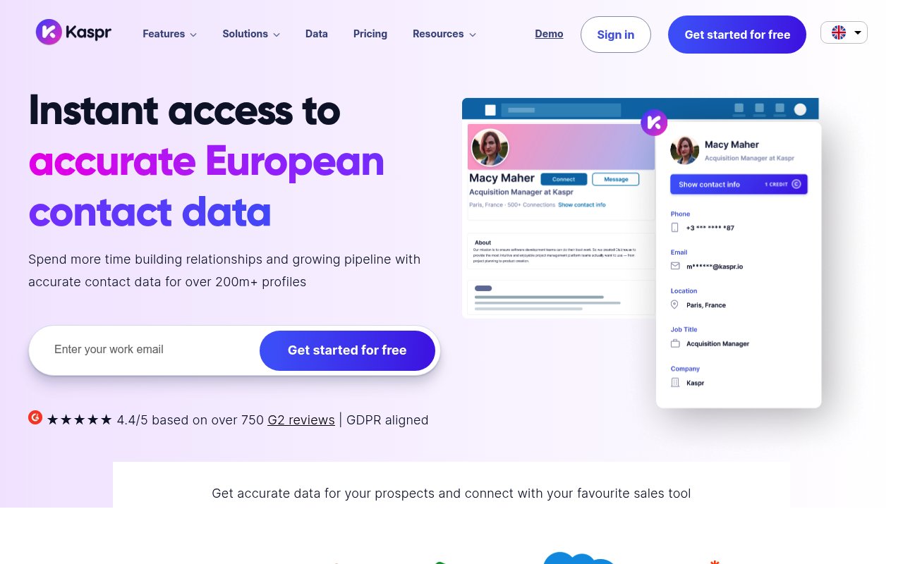Apercu du site Kaspr