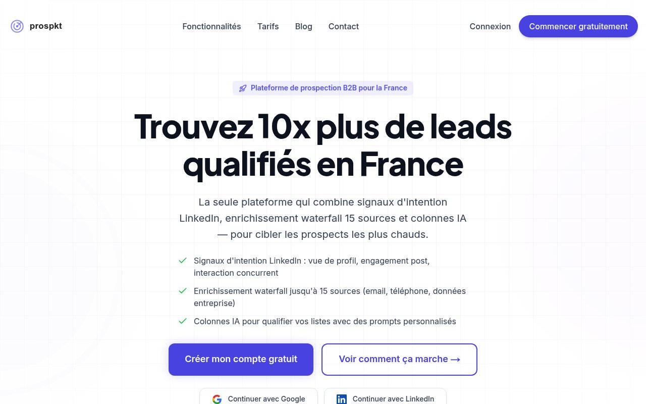 Apercu du site Prospkt