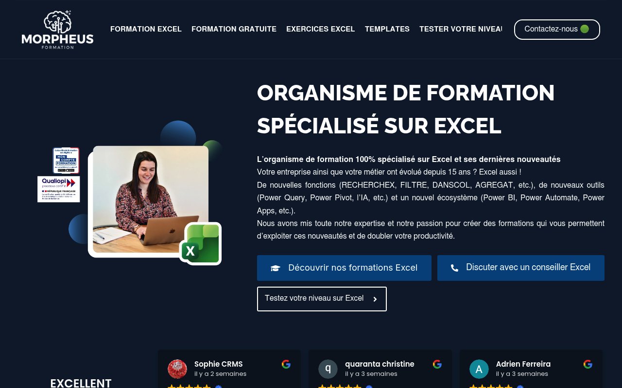 Apercu du site Morpheus Formation