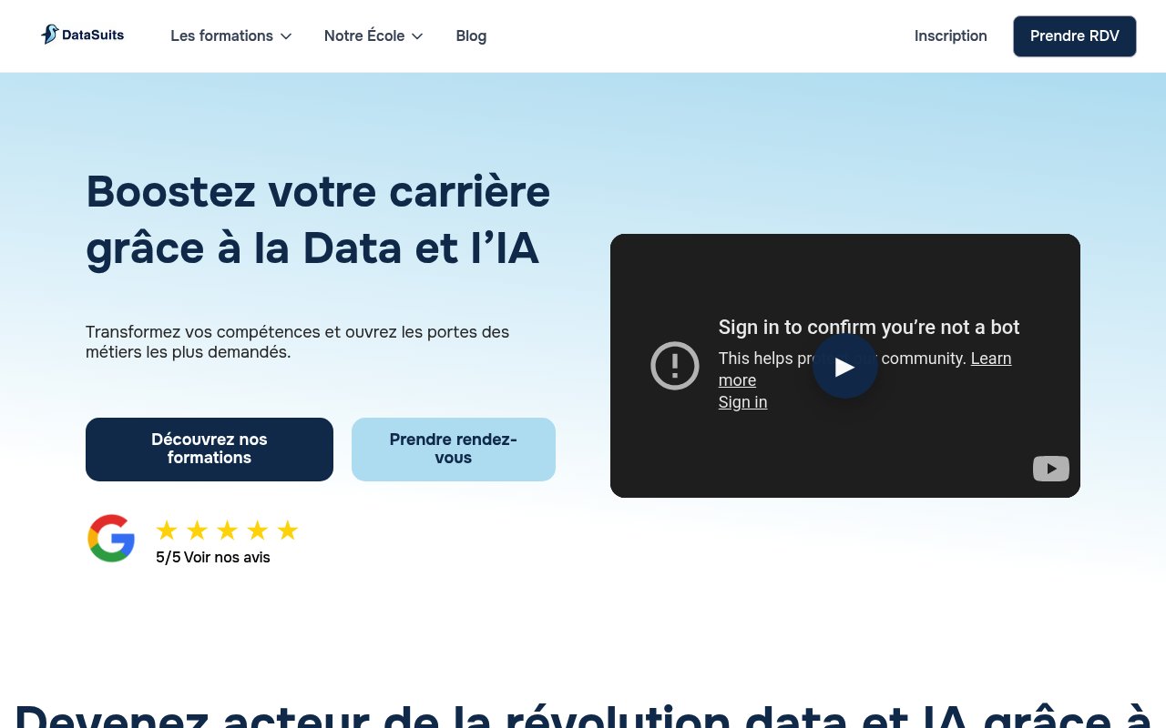 Apercu du site Datasuits