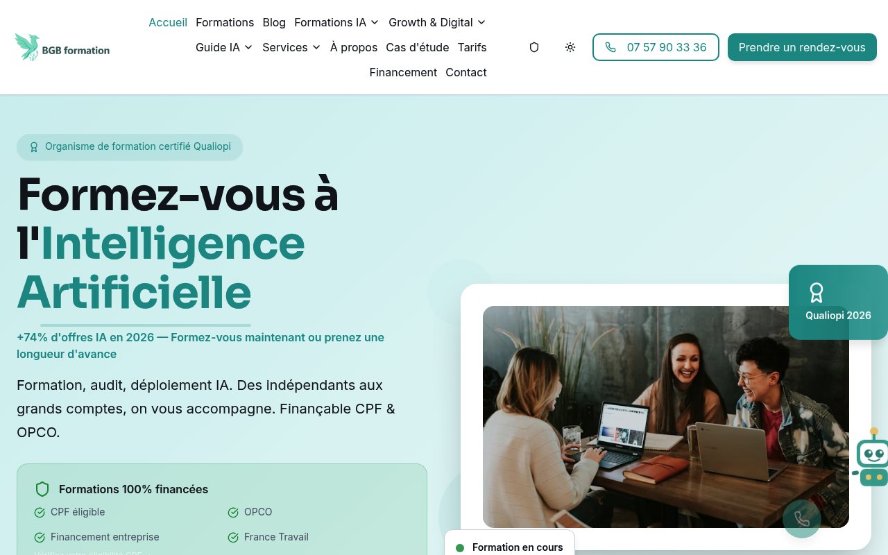 Apercu du site BGB Formation