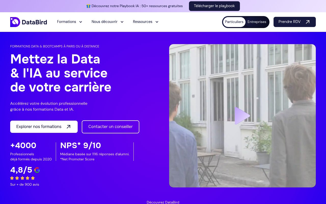 Apercu du site Databird