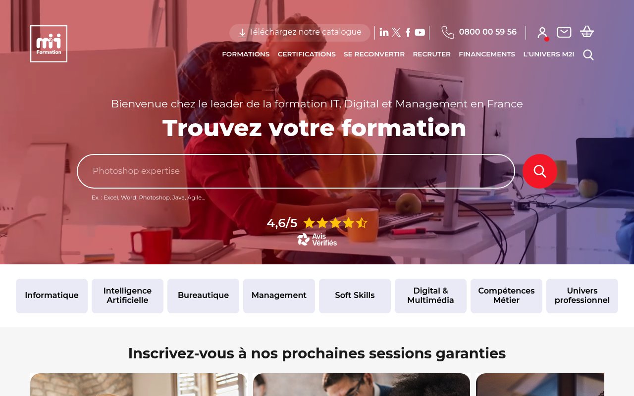 Apercu du site M2i Formation