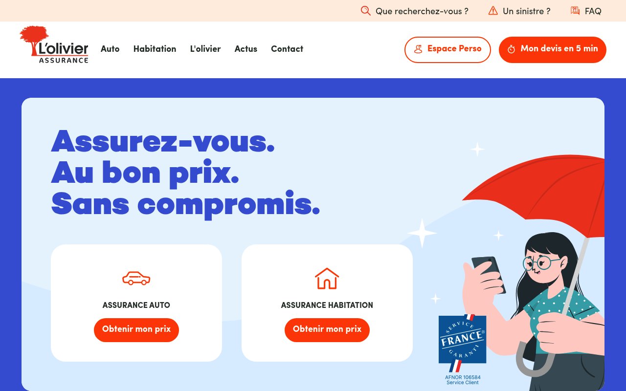 Apercu du site L'Olivier Assurance