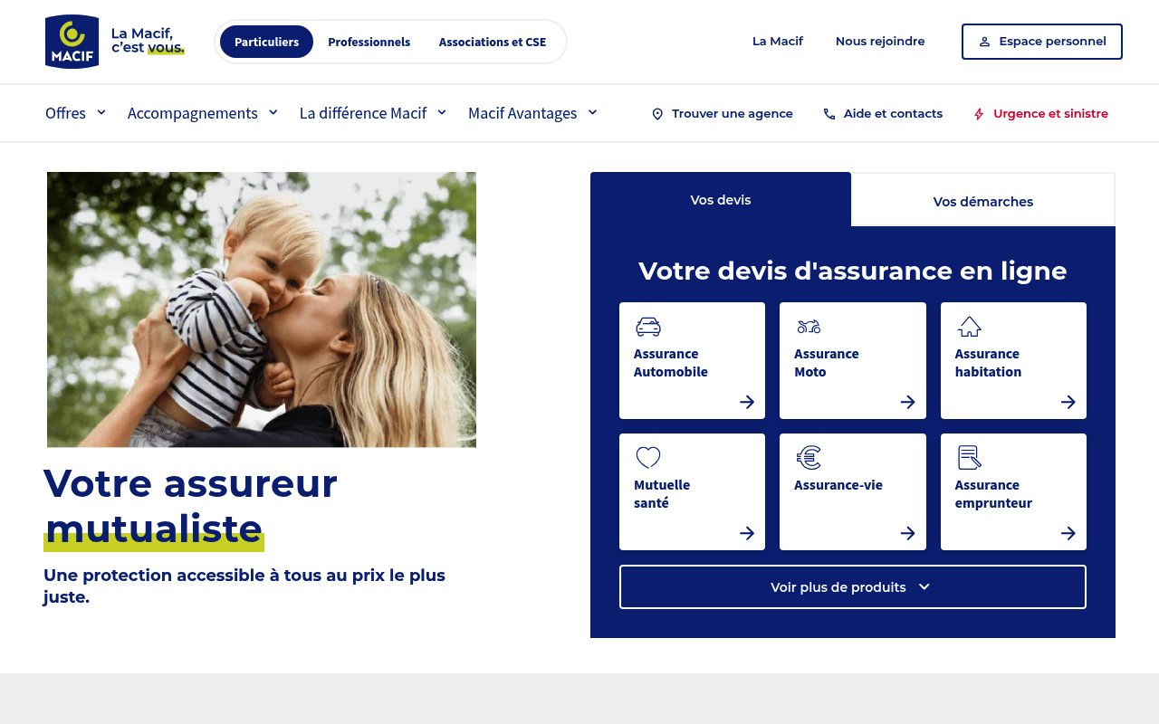 Apercu du site MACIF