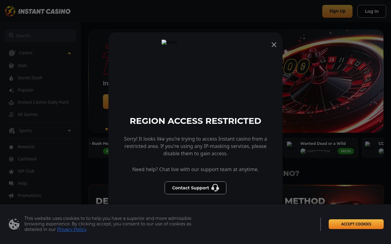 Apercu du site Instant Casino