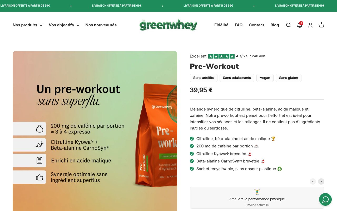 Apercu du site GreenWhey