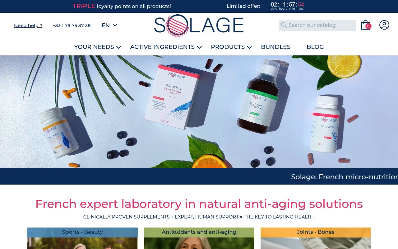 Apercu du site Solage