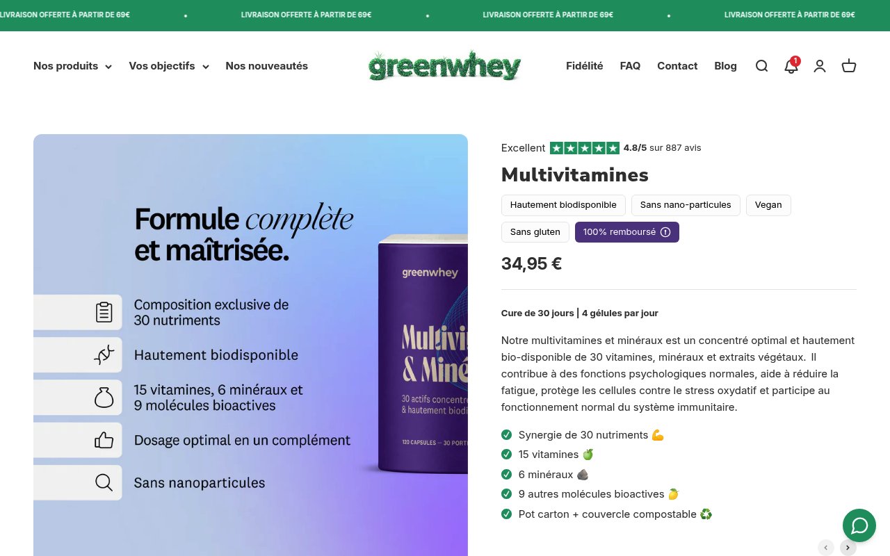 Apercu du site GreenWhey